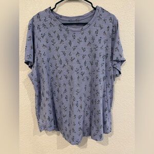Old Navy Blue Floral Women's Short Sleeve Top